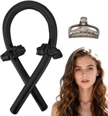 Produktbild von Unyqoos® Hitzefreies Lockenwickler-Set – haarfreundliche, schaumgefüllte Polyester-Wickler mit Haarband & Haarnadel für natürliche Locken
