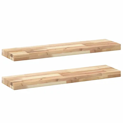 Produktbild von Schweberegale 2 Stk. 80x20x4 cm Massivholz Akazie Unbehandelt