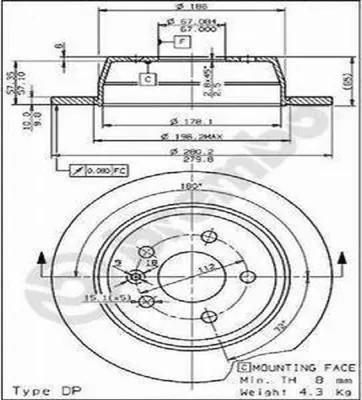 Produktbild von BREMBO Bremsscheiben (2 Stück) Hinterachse 08.6968.10