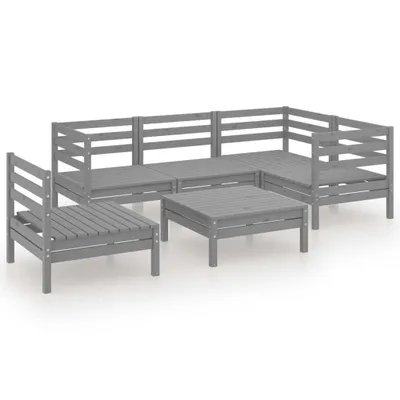 Produktbild von vidaXL 6-tlg. Garten-Lounge-Set Massivholz Kiefer Grau