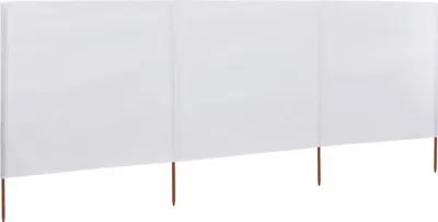 Zdjęcie produktu dla The Living Store 3-częściowy parawan z tkaniny 400 x 120 cm biały