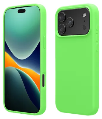 Produktbild von kwmobile Handyhülle für iPhone 17 Pro Max Hülle, für iPhone 17 Pro Max Case - Hülle Silikon - kabelloses Laden - Limettengrün