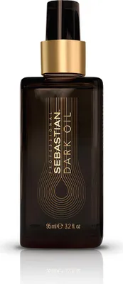 A product shot of a bottle of Sebastian Professional Dark Oil.
