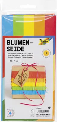 Image de Folia 91025 Soie florale - 50 x 70 cm, 5 feuilles, couleurs assorties