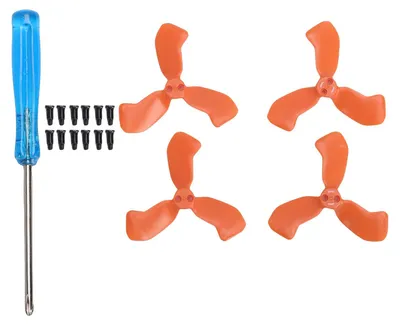 Productafbeelding van 2 paar propellers, geschikt voor NEO-drones, vervangende propellerbladen, lichtgewicht, stil, ontworpen voor weinig geluid, flexibele reserveonderdelen, oranje