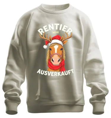 Produktbild von Rentier war t Pferd Weihnachtsmann lustig Geschenk Sweatshirt Pullover, Natur, L