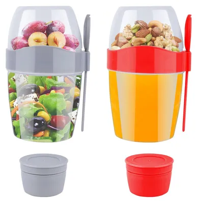 2er-Set 875 ml Haferflocken-Behälter mit Deckel, doppelwandig