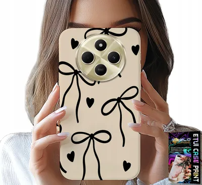Zdjęcie produktu dla Etui Do Xiaomi Redmi 14C 4G - Beżowe Kokardki Wstążka Modne Wzory