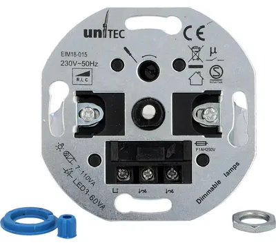Produktbild von Unitec LED Dimmer 3-60 Watt Druck-Wechselschalter, Unterputz