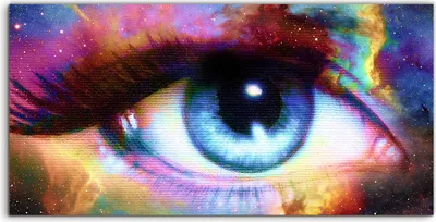 Produktbild von Coloray Acrylbild 120x60  Wandbild Acrylbilder weibliches Auge kosmische Abstraktion