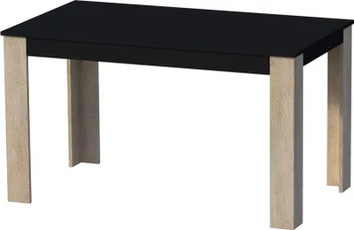 Produktbild von Küchentisch Rechteckig Für Esszimmer Schwarz Beine Eiche 120X60