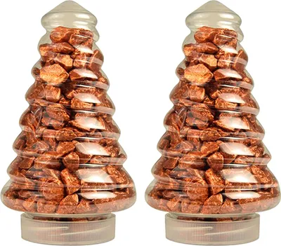 Produktbild von 2x Dekosteine je 700g Grob Kupfer Tannenbaum-Optik Verpackung Streudeko Dekokies Deko Steine Granulat