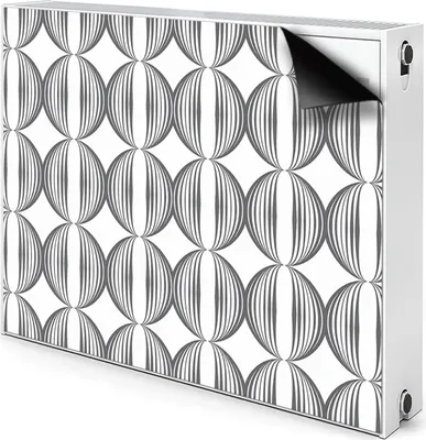 Produktbild von Magnet Radiator Magnet Mat Heizkörperverkleidung Heizkörper-Abdeckung Heizung 90x60 cm  - Kreise, Muster, Retro