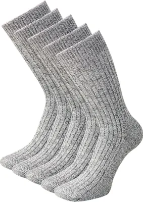 Produktbild von KB Norweger Socken Wollsocken Wintersocken warme Socken für Damen und Herren grau 5 Paar 47-50