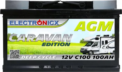 Obrázok produktu pre Electronicx Caravan Edition AGM batéria 100AH 12V – batéria pre karavany a lode