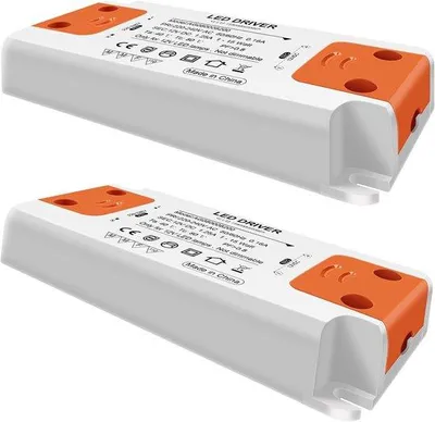 Zdjęcie produktu dla Transformator LED 1-15W - 100 x 46 x 15 mm - zestaw 2 sztuk - Bez migotania i bez hałasu -