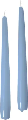 Productafbeelding van Conische kaarsen - Dusty Blue - Diameter 2,2 cm - Hoogte 30 cm - 12 stuks