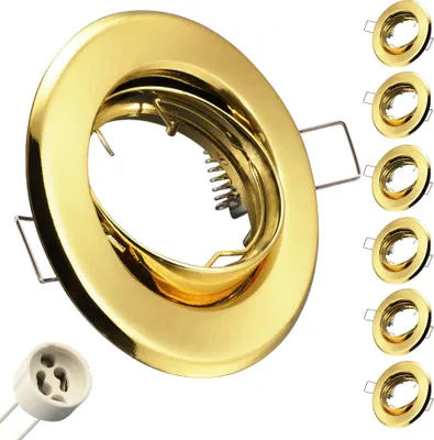 Produktbild von 6 x Einbaustrahler B002-GD, Gold mit GU10