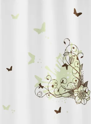 Produktbild von Kleine Wolke Duschvorhang 5217224305 Brown Flower, Toffee, 180 x 200 cm