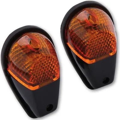 Produktbild von HIGHSIDER smart Verkleidungsblinker Glühlampen Blinker Gehäuse Schwarz / Linse Orange (Paar), Vorn