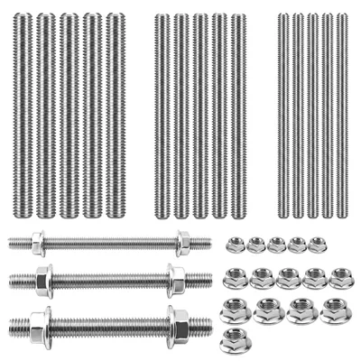 Image de 15 tiges filetées M6/M8/M10 de 100 mm, avec 15 écrous