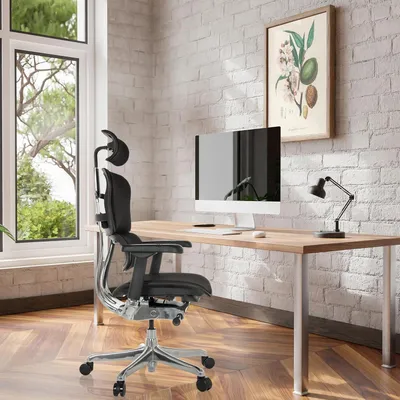 Produktbild von OFFICE Ergonomischer Bürostuhl Ergohuman Gen2, ergonomisches Design, Bürostuhl mit flexibler Lendenwirbelstütze, gepolsterte Sitzfläche, Stoff: Schwarz