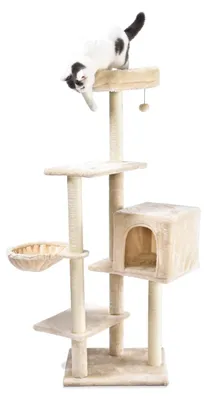 Imagen del producto de Árbol para gatos con cama extraíble, modelo Snow - 49 x 40 x 146 cm