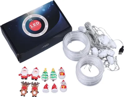 Obrázek produktu pro Vánoční LED kroužky, LED světla, LED Světelný závěs s 10 svítícími kroužky, Vánoční osvětlení, Vánoční dekorace (3m) - JOLLYRINGS
