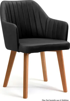 Produktbild von Armlehnstuhl (6er-Set) Dasi 58x81x60 Eiche geölt/Anthrazit