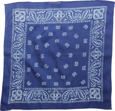 Produktbild von Bandana Tuch - Paisley Muster 01 - quadratisches Kopftuch blau - weiß