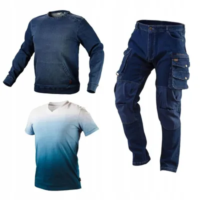 Produktbild von NEO TOOLS Set mit Arbeitsschutzkleidung für Männer, Größe S-3XL, Sweatshirt, T-Shirt, Hose | Gr. S