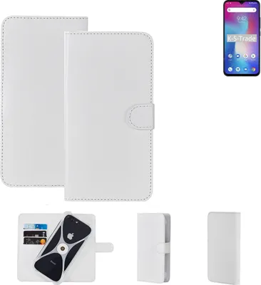 Produktbild von K-S-Trade Handy Hülle Schutz Hülle kompatibel mit UMIDIGI Power Cover Case Bookstyle Bumper weiß 1x