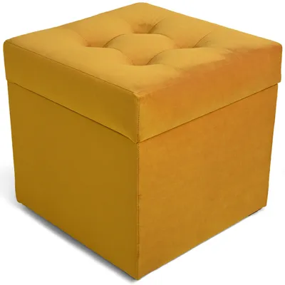 Obrázok produktu pre MG Design, oranžový taburet s úložným priestorom, 45x45 cm - objem úložného priestoru 50 litrov, nosnosť do 300 kg, jemný a lesklý povrch, ľahko sa udržiava, vhodný do obývačky a predsiene