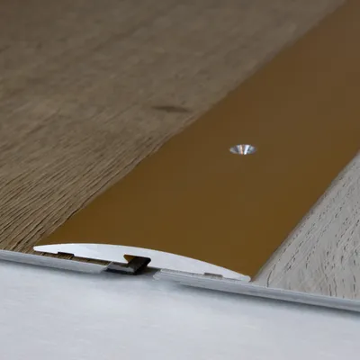 Produktbild von PROVISTON | Übergangsprofil | Aluminium eloxiert | Goldfarbig | Breite 50 mm | Höhe 4 mm | Länge 1000 mm | Gebohrt | Übergangsschiene | Übergangsleiste | Bodenprofil | Abdeckleiste | 1 Stück