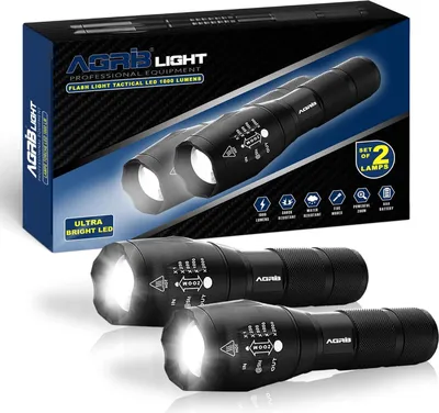 Produktbild von LED-Taschenlampe 1000 Lumen, Wasserdichte Taktische Mini-Taschenlampe Mit 5 Modi Und Stufenlosem Zoom, Für Camping Und Notfälle
