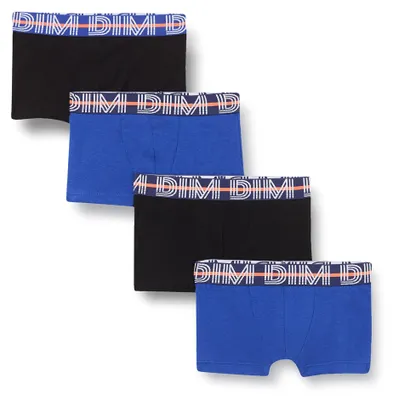 Productafbeelding van DIM Boy - Boxershorts van stretchkatoen, gekleurd, 4-pack | DIM logo riem | Dynamisch