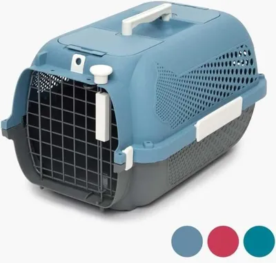 Immagine prodotto di Trasportino per gatti Catit, medio, altezza massima del gatto 27 cm, blu-grigio, fondo antiscivolo