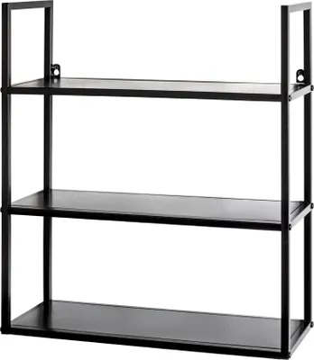 Wandregal aus Metall, schwarz, 50x58x20 cm, 15 kg Belastbarkeit
