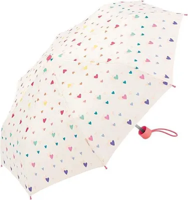 Produktbild von Famanu Mini-Regenschirm für Kinder mit Herzmotiv - Bunt