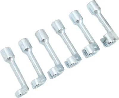 Produktbild von 6-teiliger L-Typ-Einspritzleitungs-Steckschlüsselsatz, Kraftstoffeinspritzrohr aus Chrom-Vanadium-Stahl für die Autoreparatur