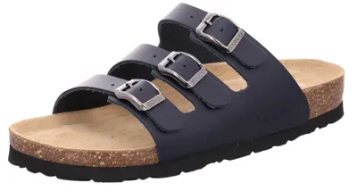 Produktbild von Rohde Damen Pantolette aus Leder drei Riemen mit Schnallen Alba 5615, Größe:40 EU, Farbe:Blau