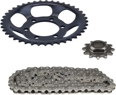 Immagine prodotto di Set di catene 3 pezzi nero 12/43 denti per Zündapp CS 50 tipo 448-310 / GTS 50 WK tipo 540-180