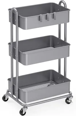 Zdjęcie produktu dla Solidny wózek metalowy z 3 półkami
