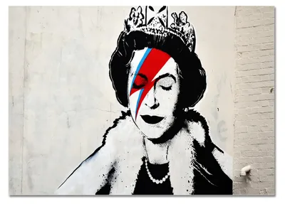 Image de Giallobus - Reine - Banksy - 140L x 100l cm - Tableau - Verre acrylique