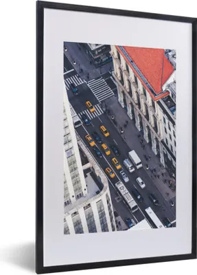 Produktbild von MuchoWow® MuchoWow® Gerahmtes Poster New York - Manhattan - Taxi 40x60 cm - Poster mit zchwarzem Bilderrahmen - Poster in Rahmen