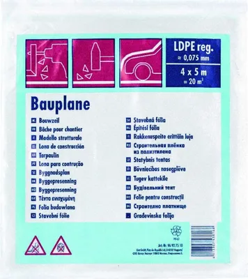 Obrázok produktu pre WESTEX 96927510 WESTEX stavebná plachta, LDPE, 75 my, čierna, 4 x 5 m