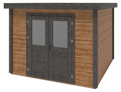 Image de Abri de jardin en bois Aura 3.09x3.09m - 9.55m2 - Ep. 28mm - Traité - 000465 - ALTANKA