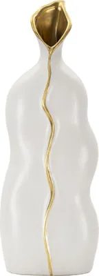 Produktbild von Mauro Ferretti Vase Uma 19,5x10x50 cm Weißgold
