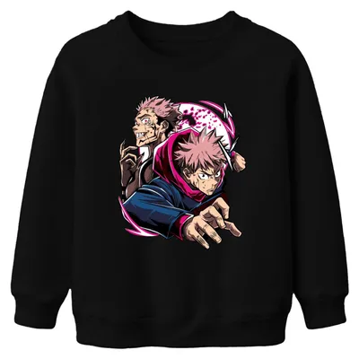 Immagine prodotto di Jujutsu Kaisen Yuji Itadori Sukuna Anime Action Fan Gift Unisex Kids Felpa Pullover, Nero, 128