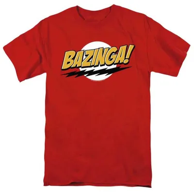 Obrázok produktu pre Tričko s nápisom "Bazinga" zo seriálu "Teória veľkého tresku" – uni, pánske/dámske, model TV37782 (veľkosť XL), červené
